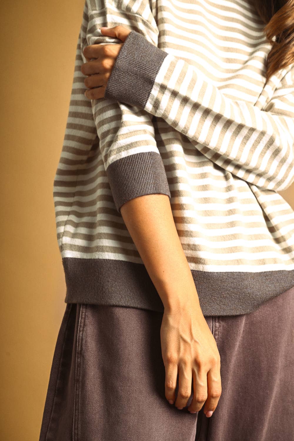 Striped Contrast Top