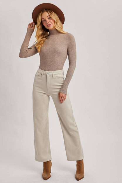 Mock Neck Ribbed Top