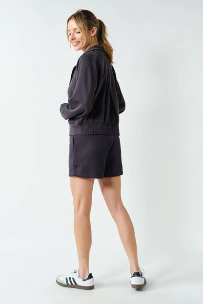 Luxe Sand Wash Rib Zip Jacket