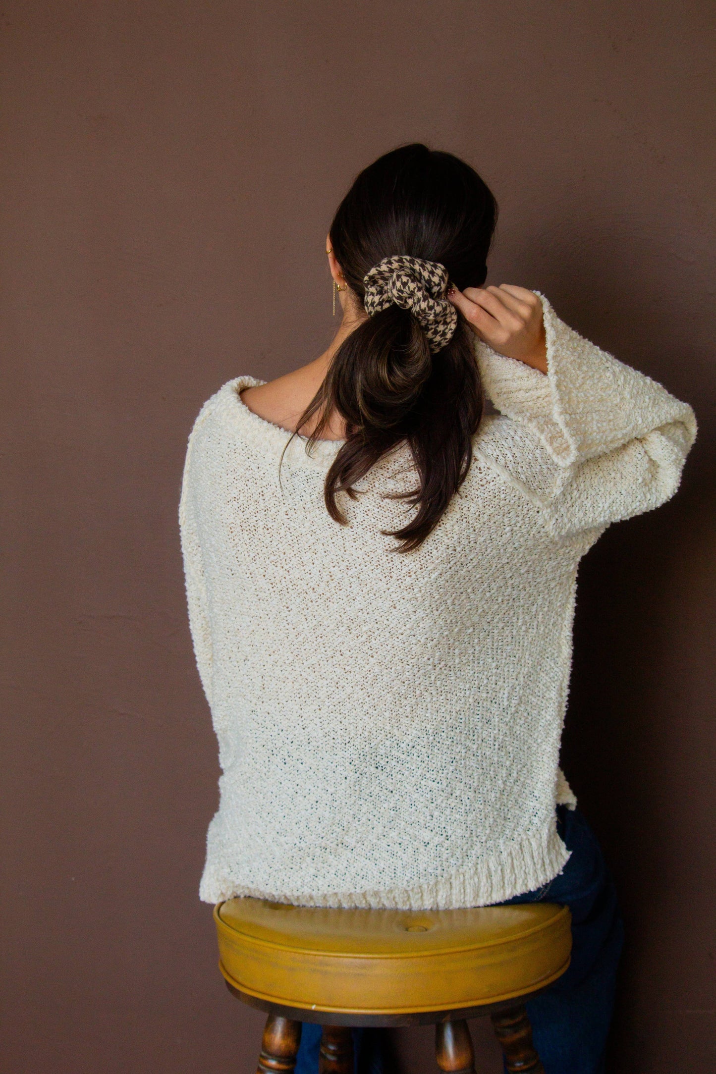 Houndstooth Oversized Scrunchie