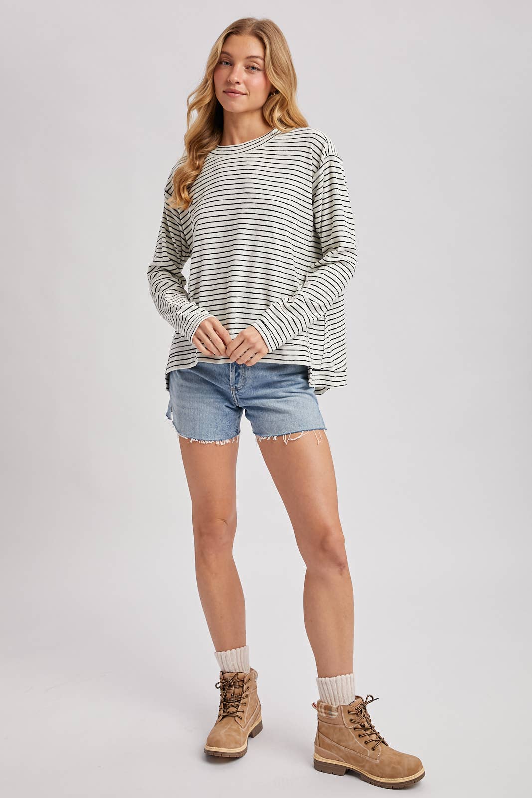 Striped Slouchy Crew
