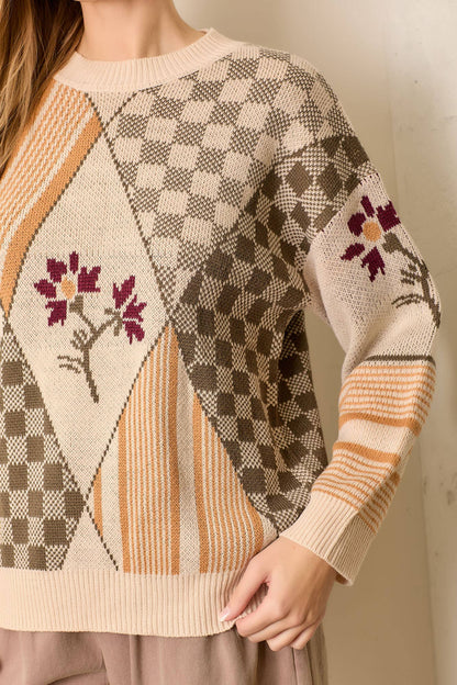 Multi Pattern Sweater