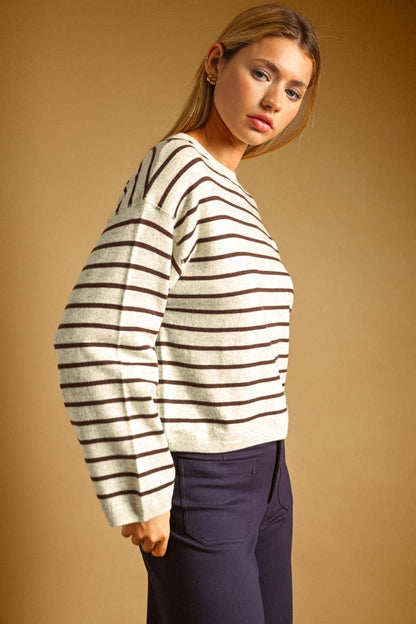 Striped Pattern Knit Top