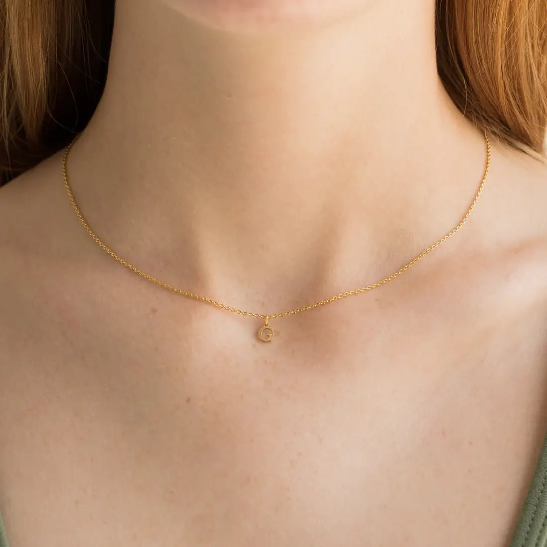 Waterproof Dainty Gold Initial Necklace