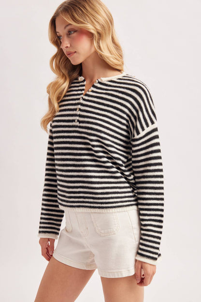 Relaxed Stripe Henley
