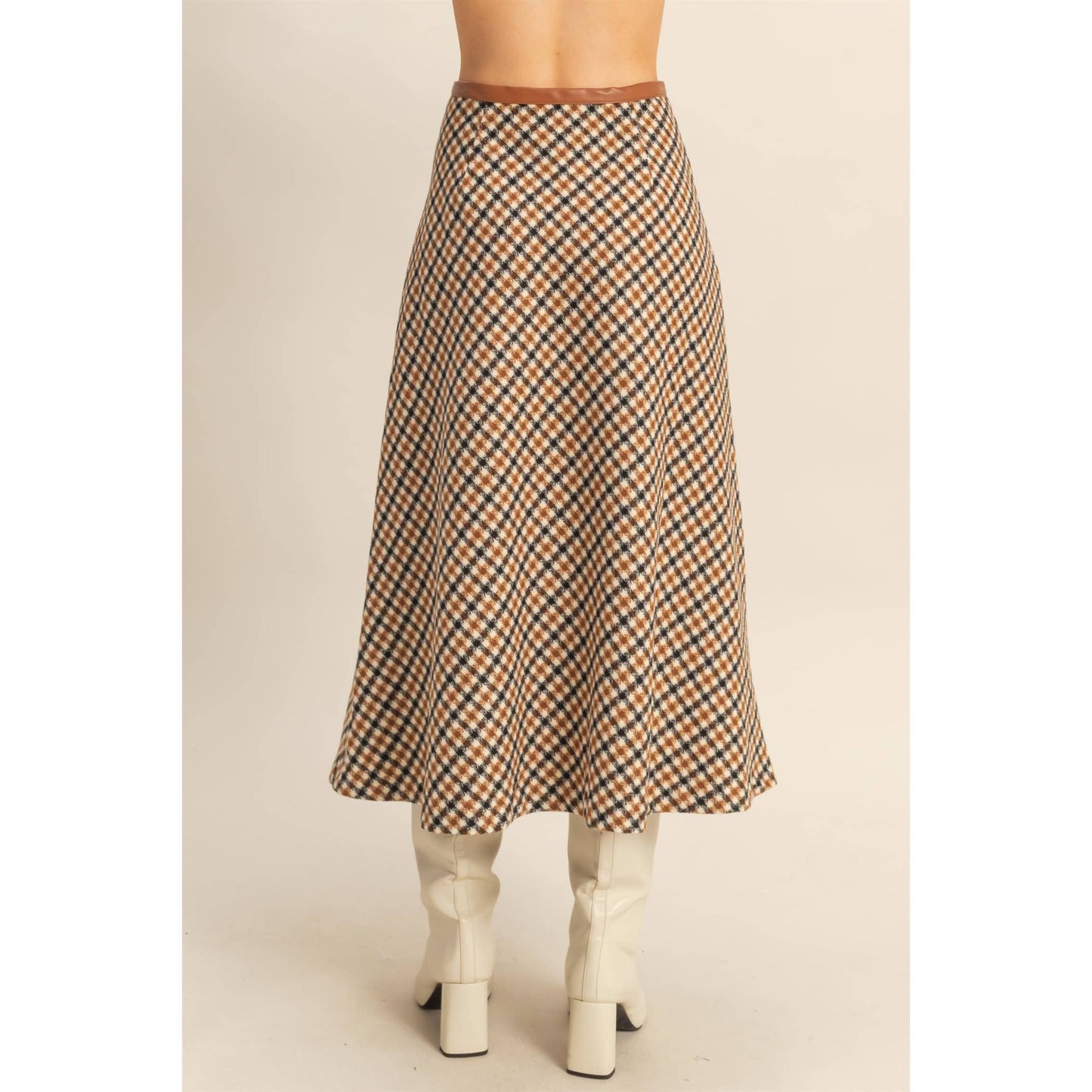 Checkered Midi Skirt