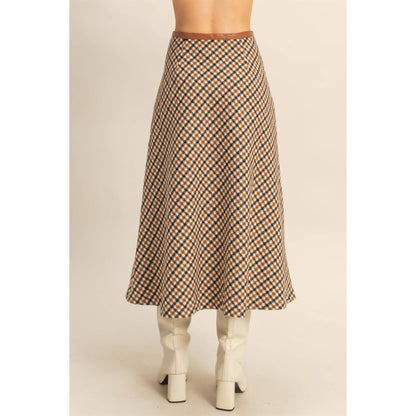 Checkered Midi Skirt