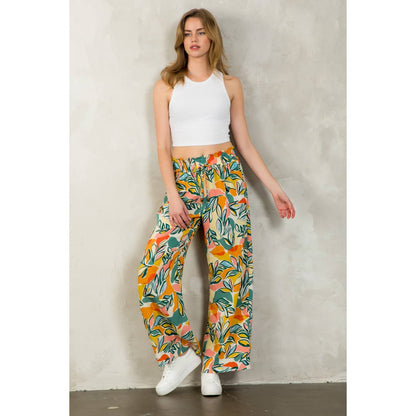 Leaf Print Pants