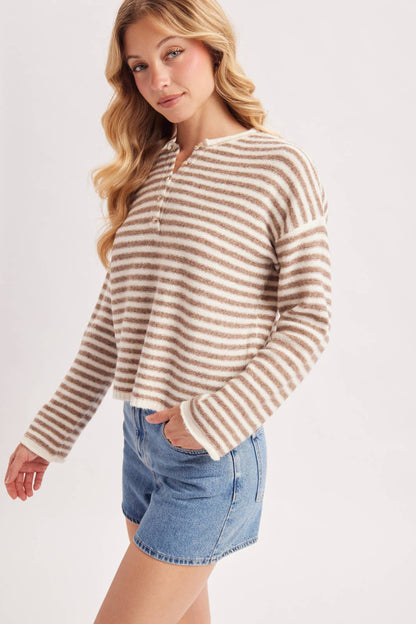 Relaxed Stripe Henley