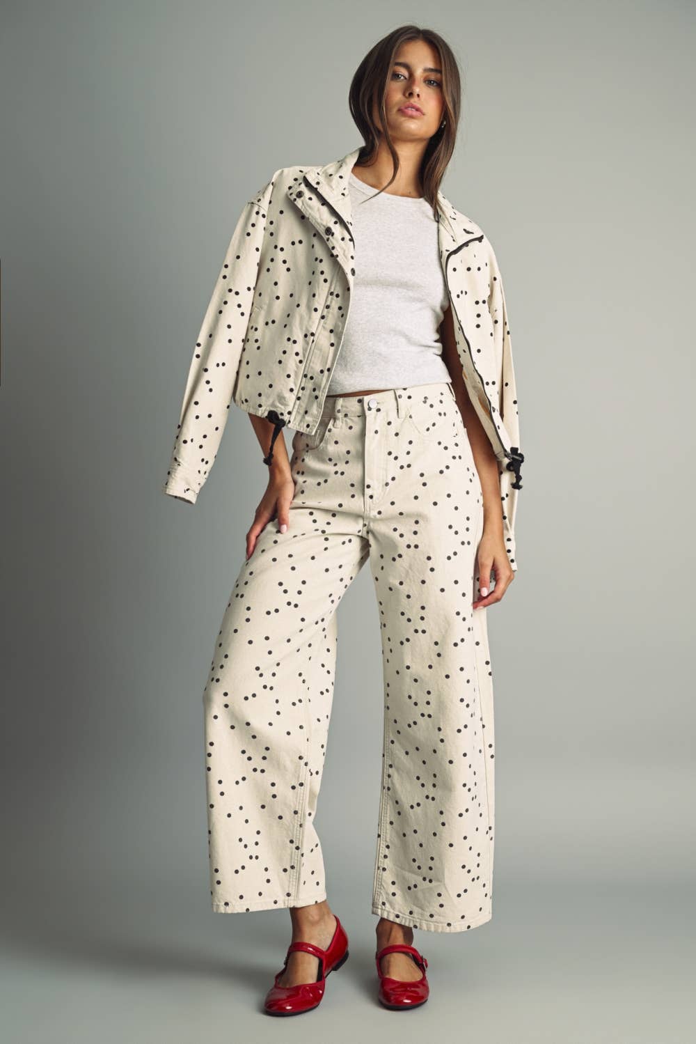 Polka Dot Barrel Pants
