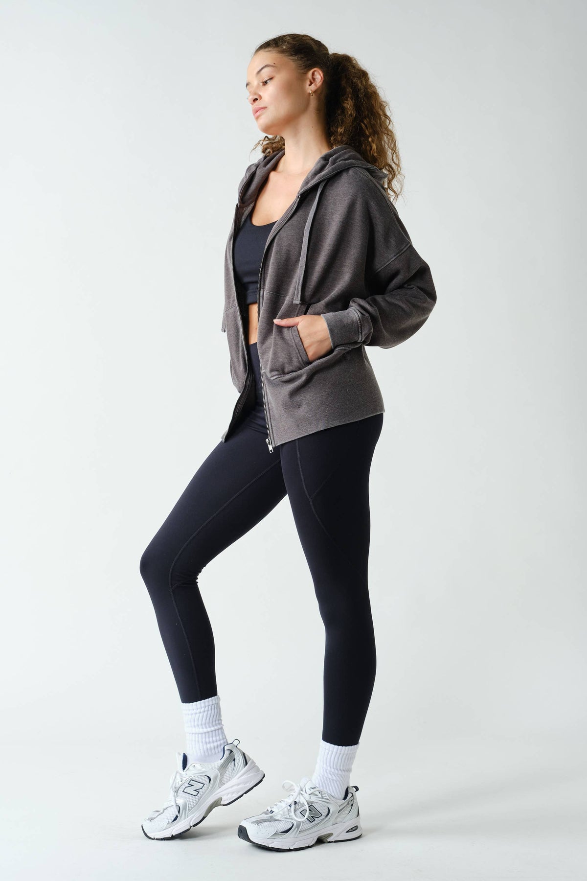 Fleece Hoodie Tapered Sleeves