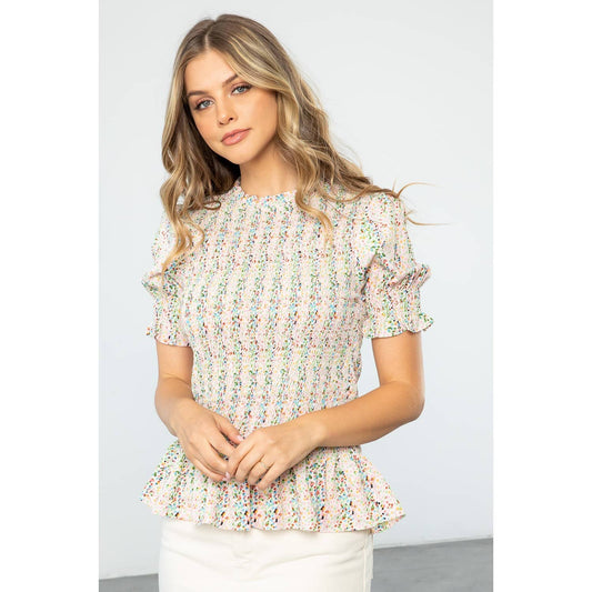 Smocked Dotted Top