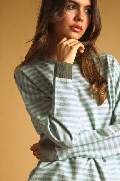 Striped Contrast Top