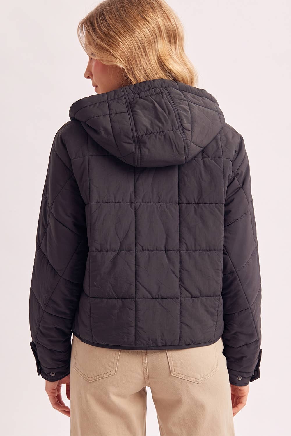 Quilted Hooded Pullover
