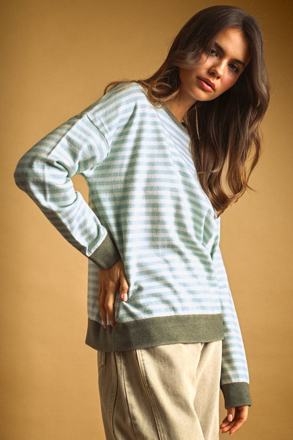 Striped Contrast Top