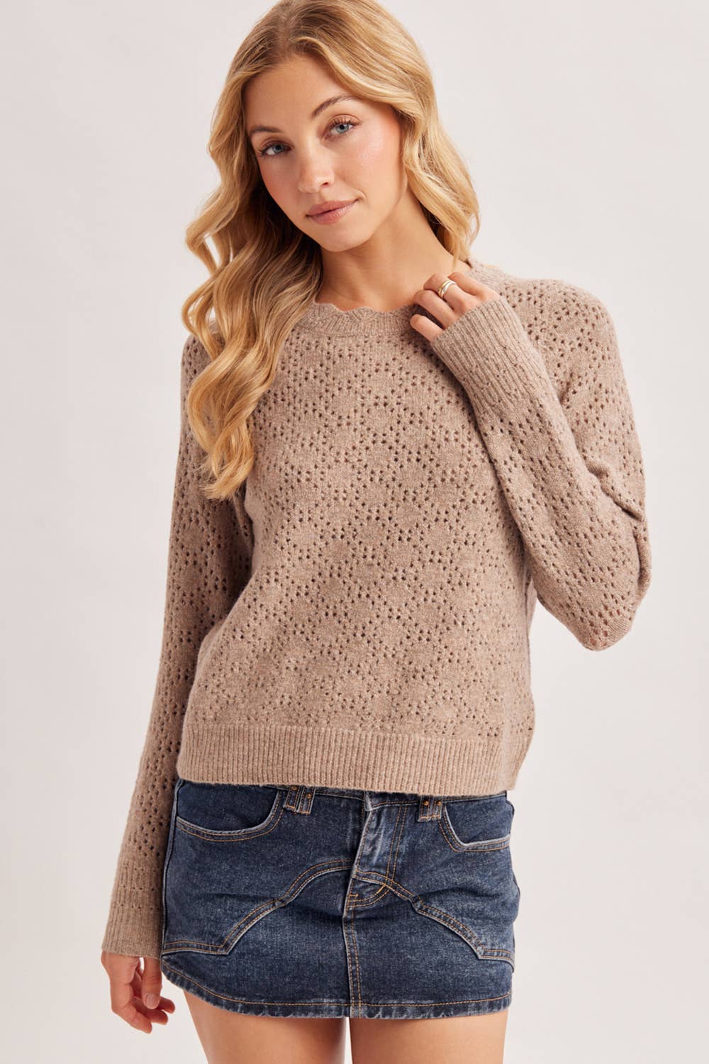 Scalloped Neck Sweater