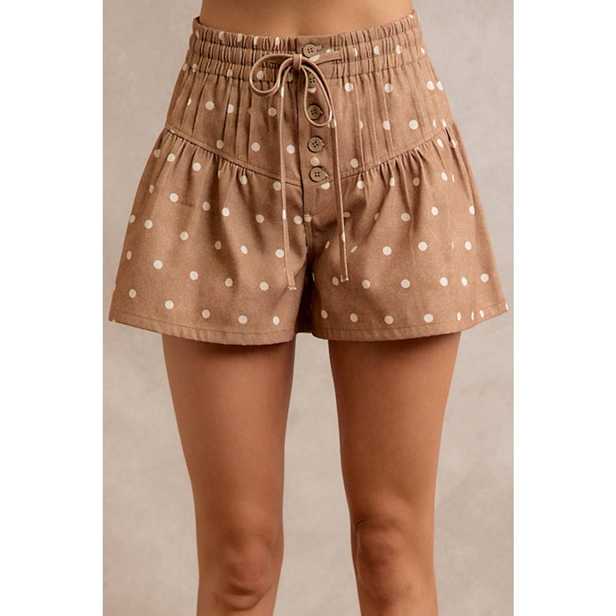 Polka Dot Pintuck Shorts