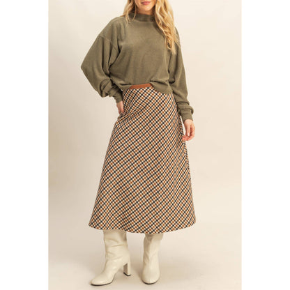 Checkered Midi Skirt