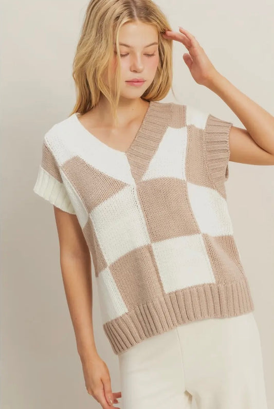 Checker Sweater Vest