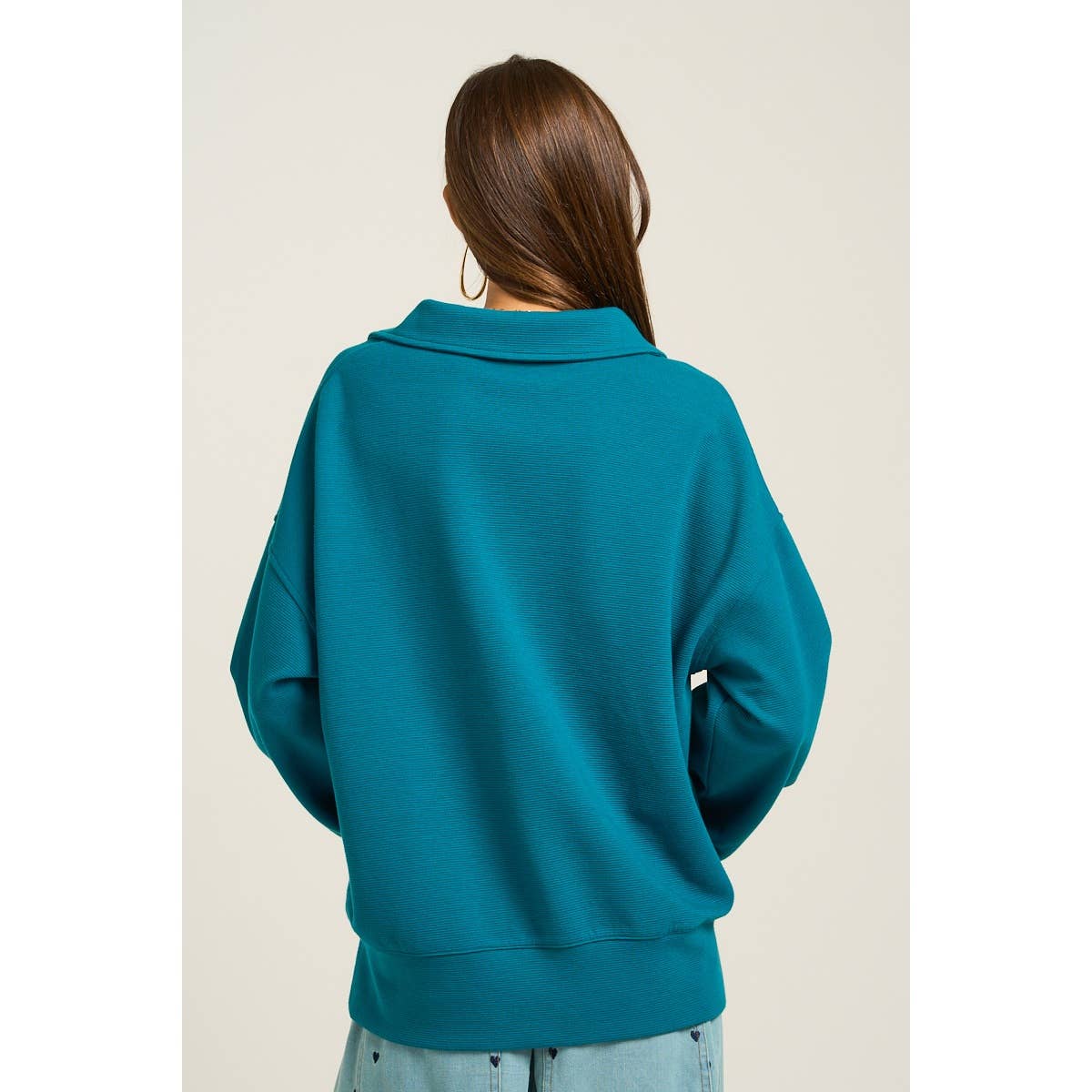 Collared V Neckline Pullover