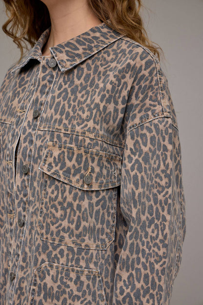 Cheetah Print Oversized Shirt
