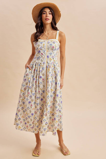 Floral Button Down Maxi Dress