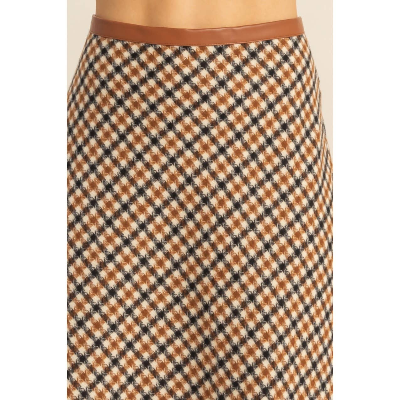Checkered Midi Skirt