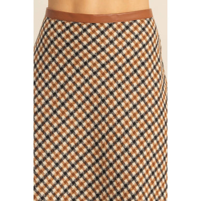 Checkered Midi Skirt
