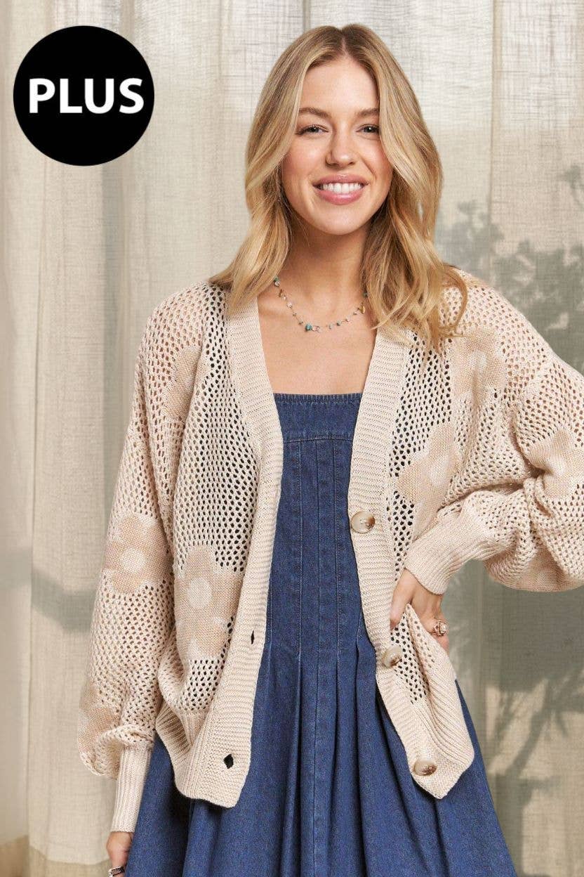 Floral Cardigan Plus