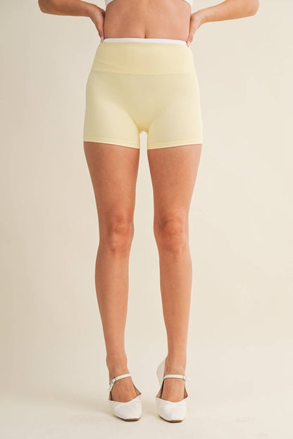 Contrast Binding Biker Shorts