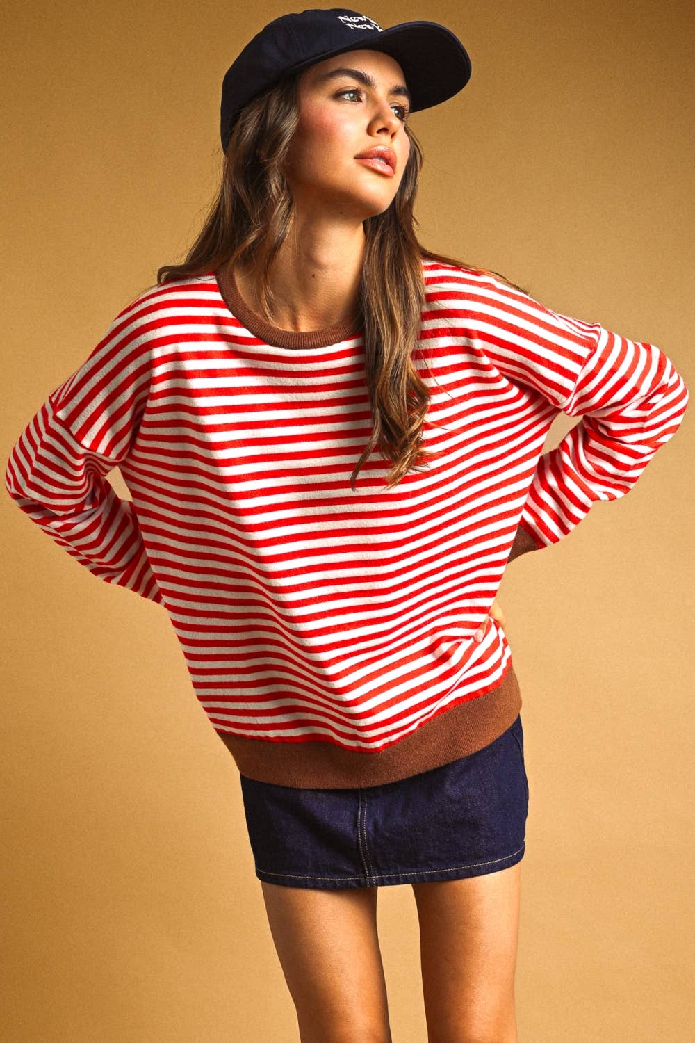 Striped Contrast Top