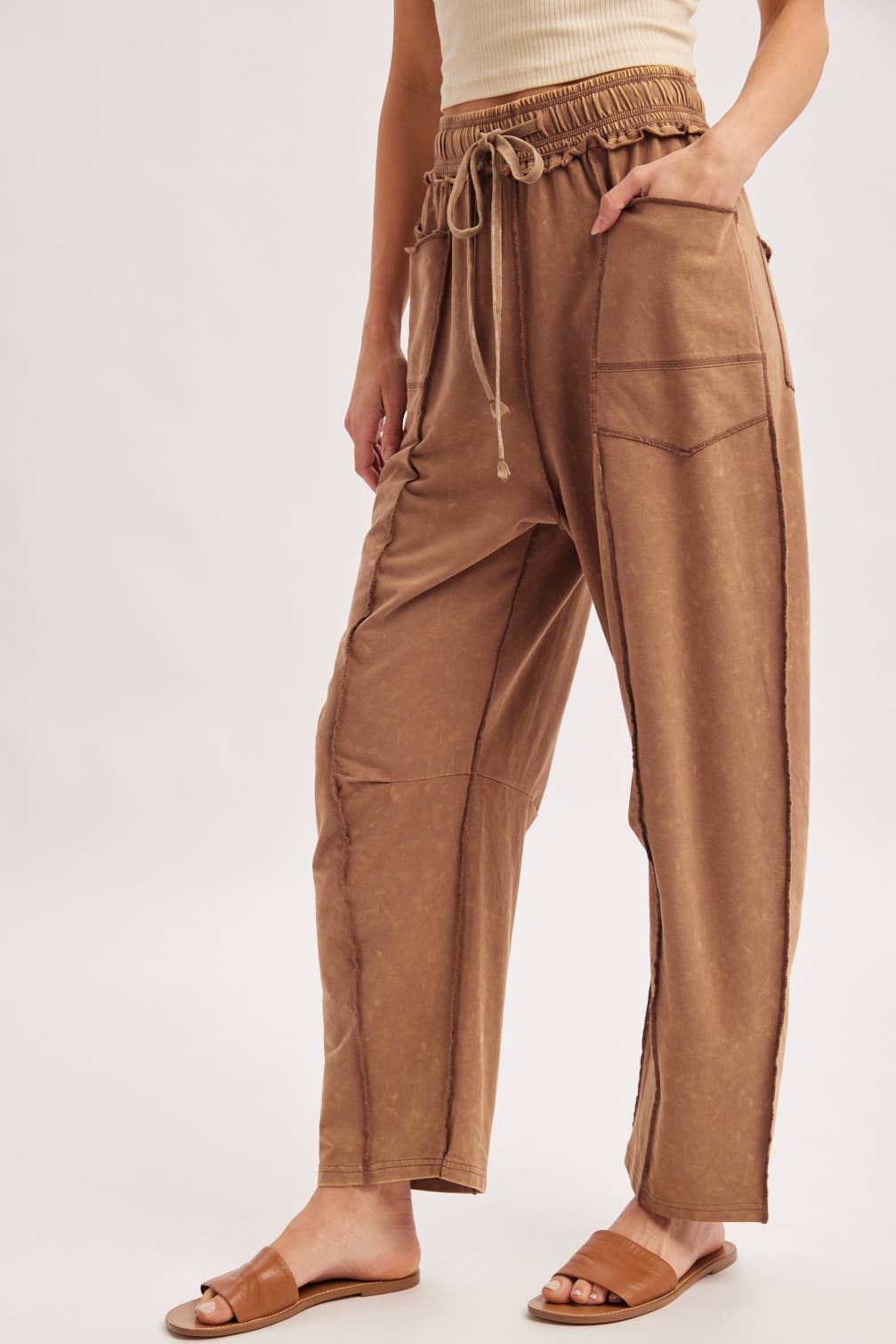 Washed Out Barrel Pants