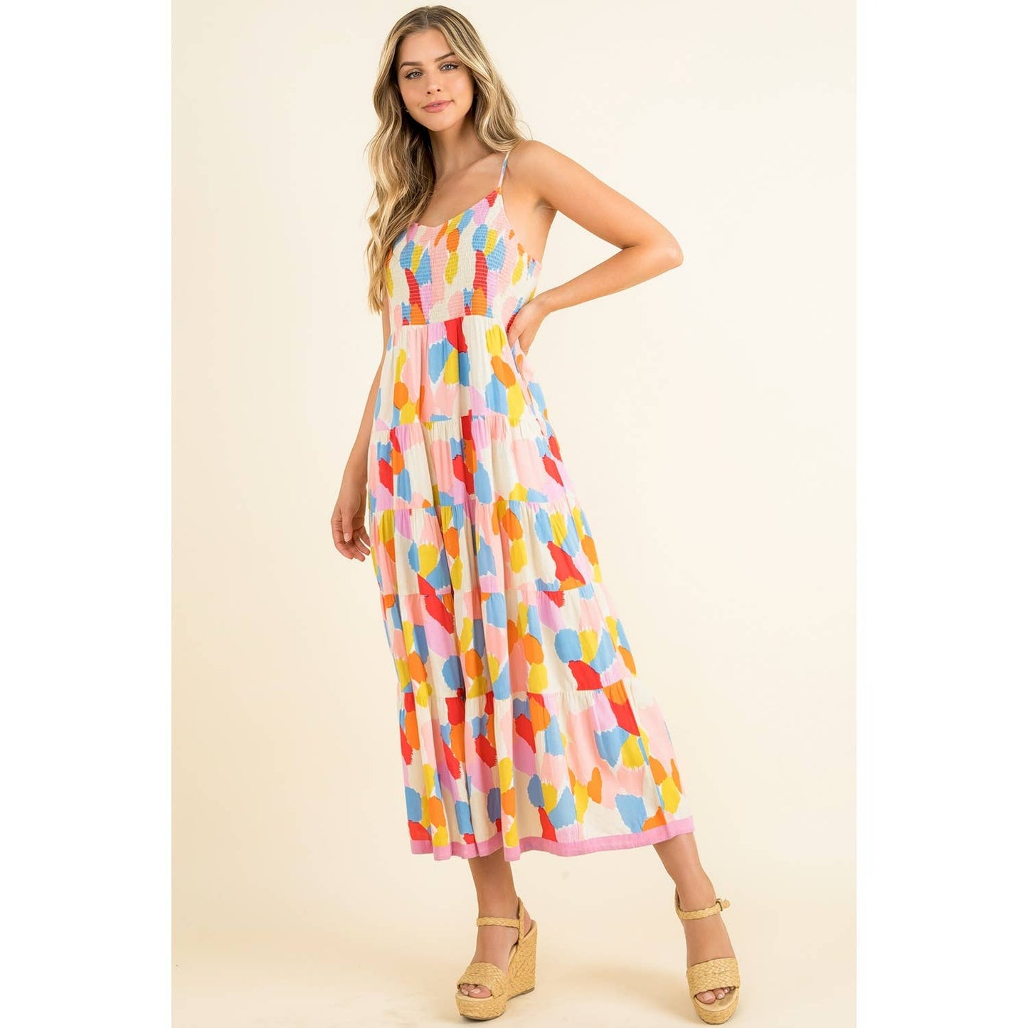 Smocked Multicolor Dress