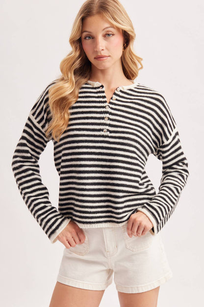 Relaxed Stripe Henley