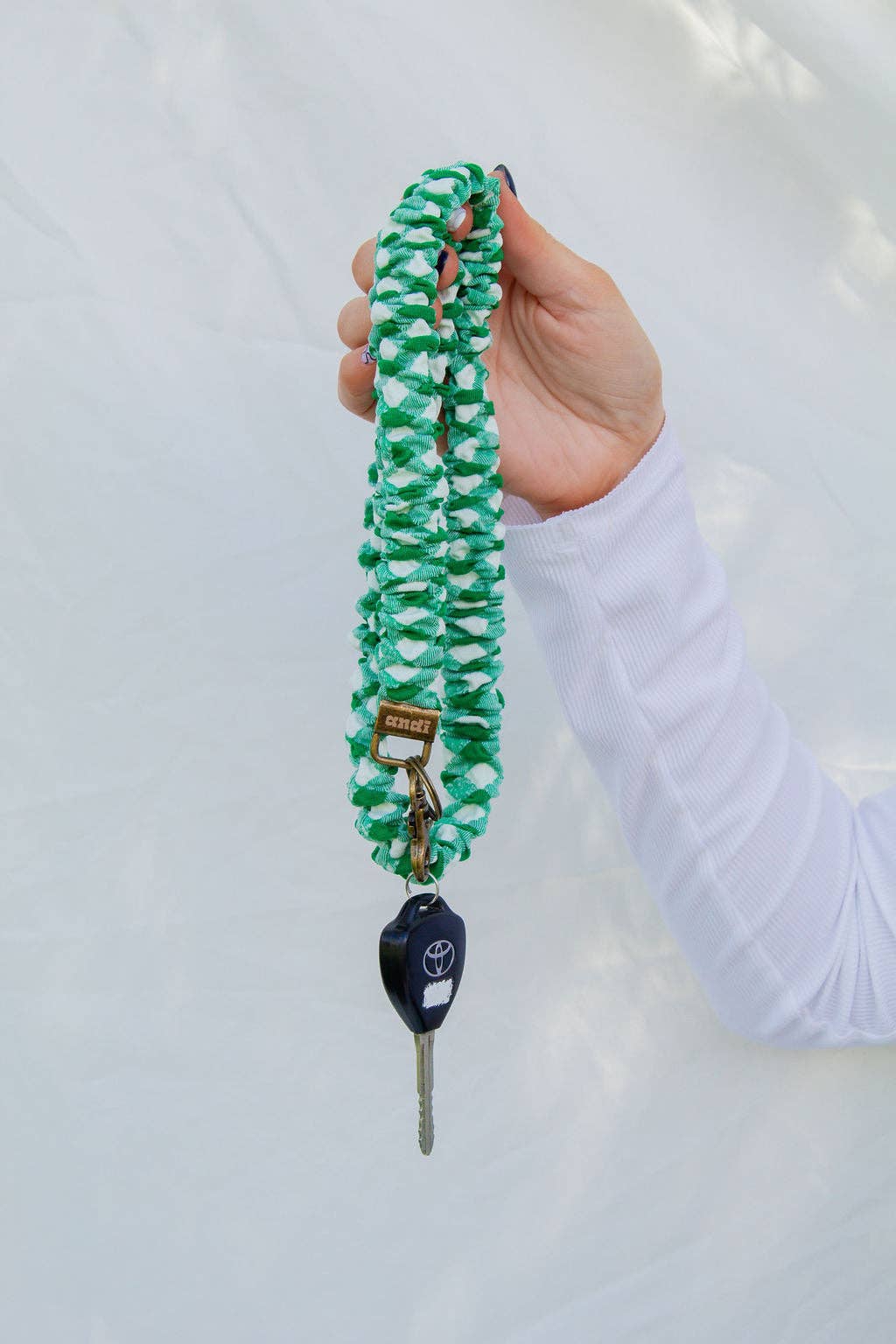 Kelly Green Checkered Lanyard