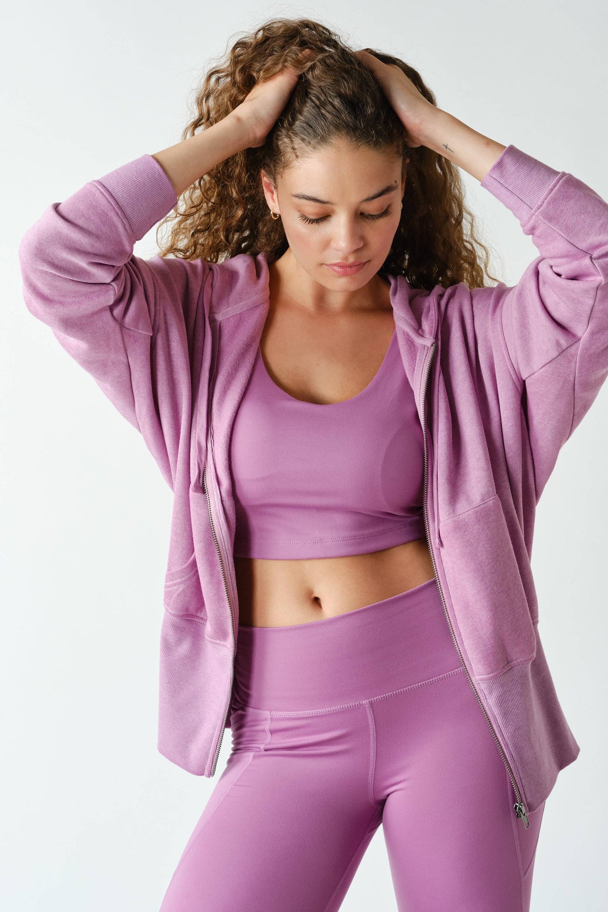 Fleece Hoodie Tapered Sleeves
