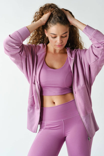 Fleece Hoodie Tapered Sleeves