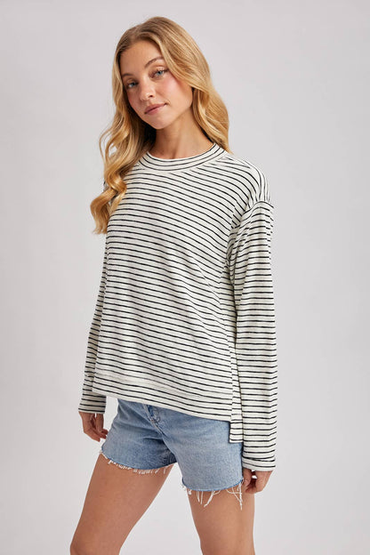 Striped Slouchy Crew