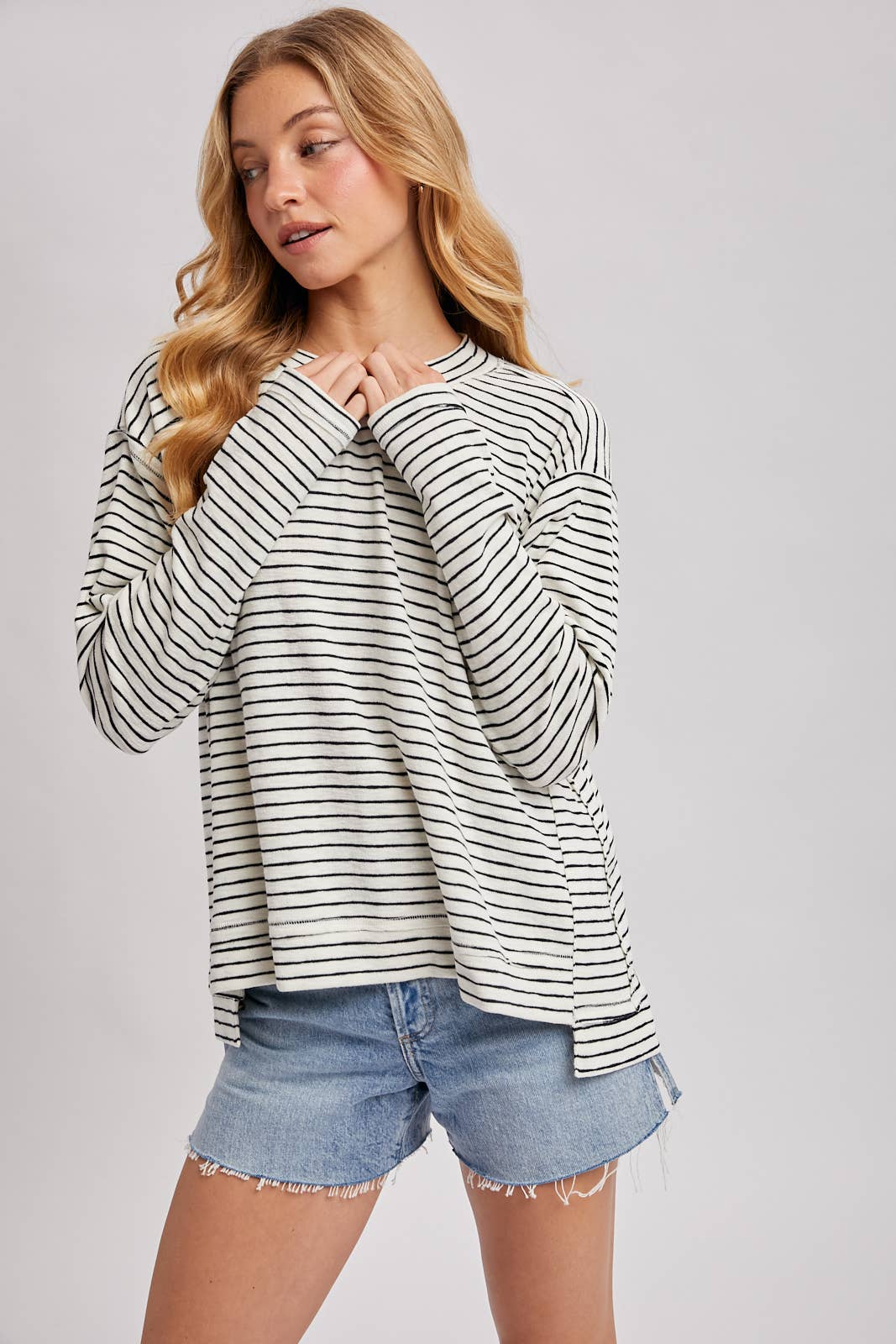 Striped Slouchy Crew