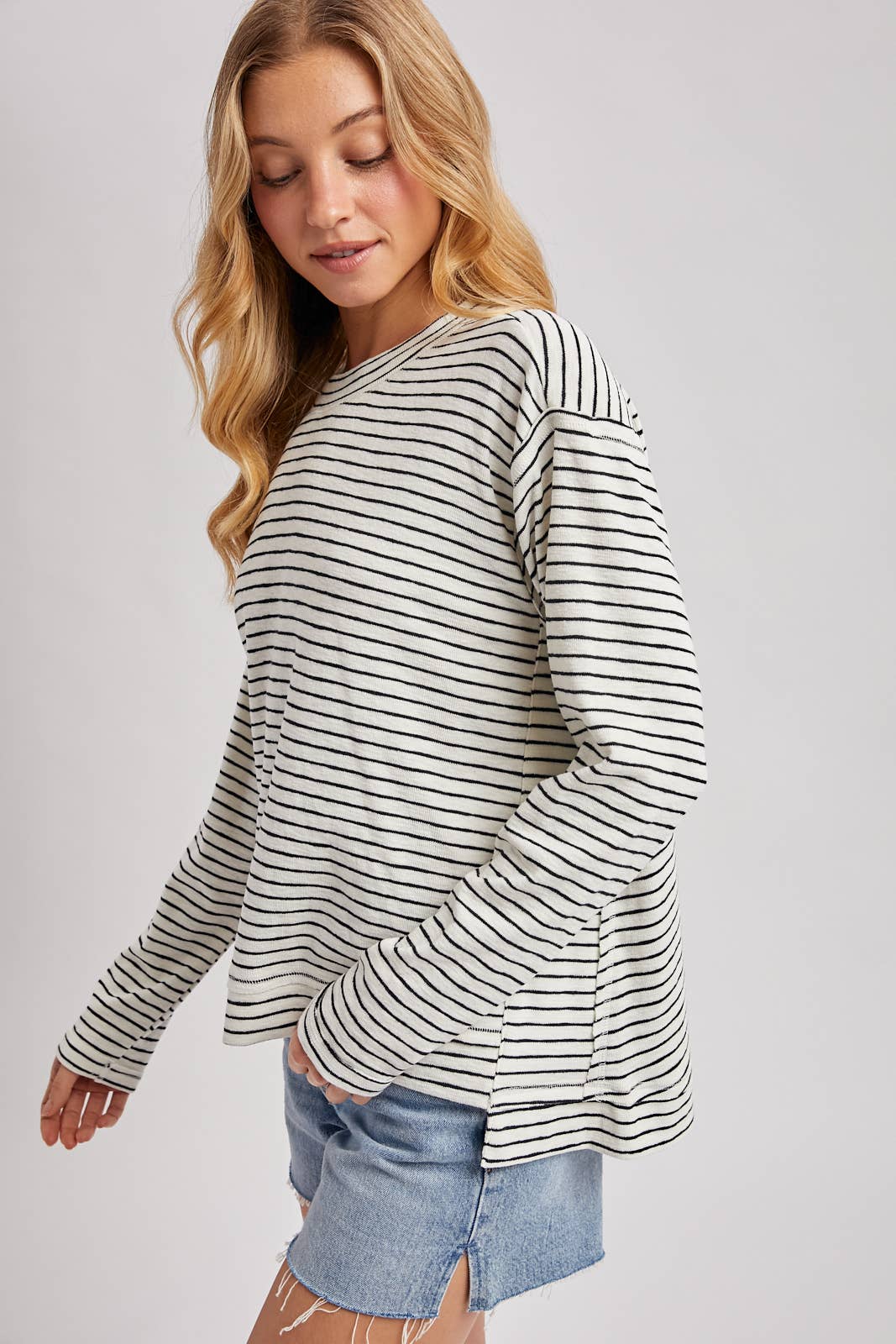 Striped Slouchy Crew