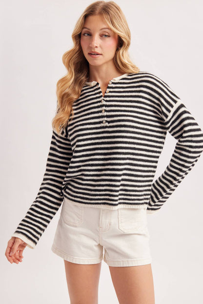 Relaxed Stripe Henley