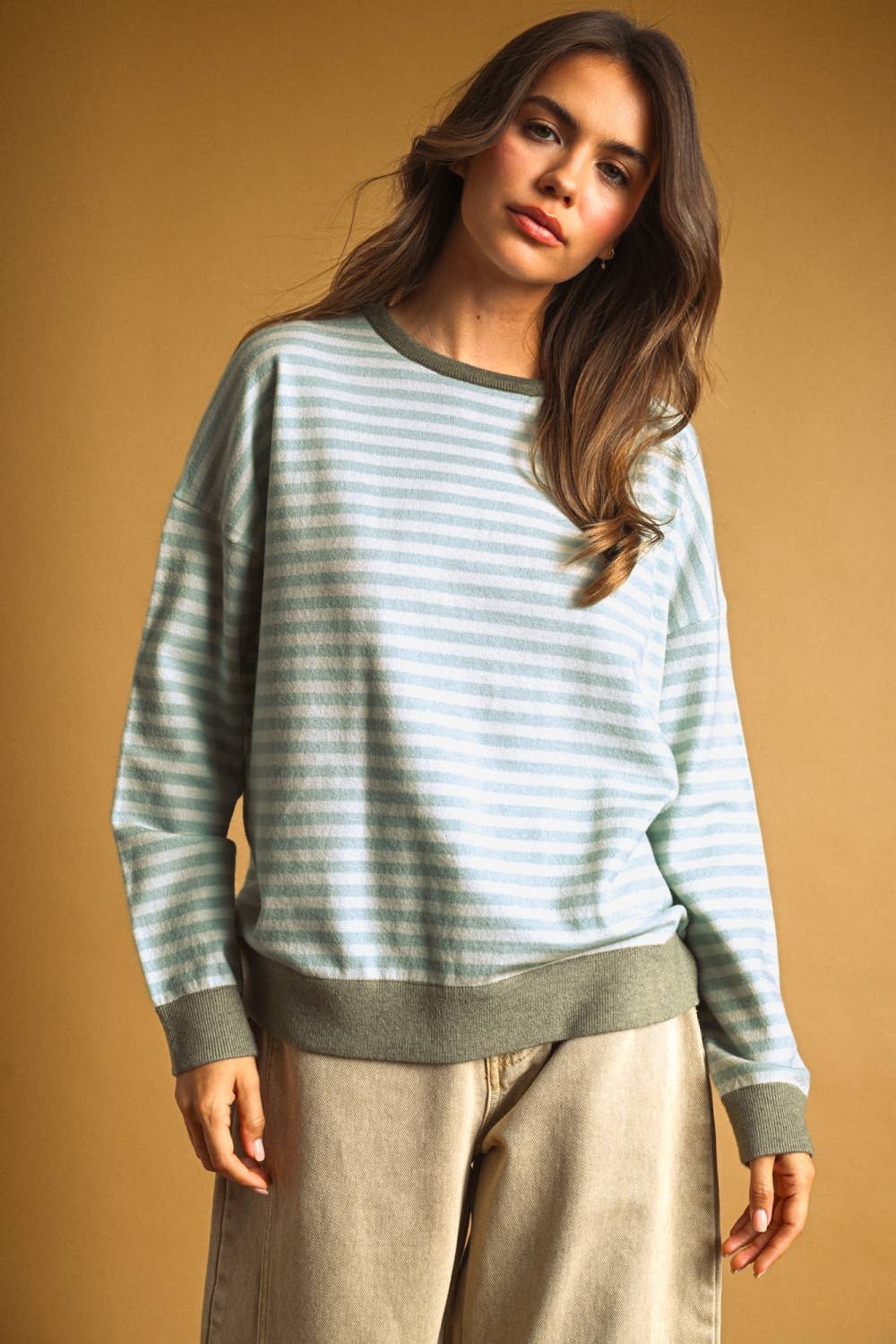 Striped Contrast Top