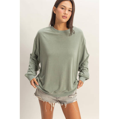 Mineral Washed Crew Neck Sweatshirt