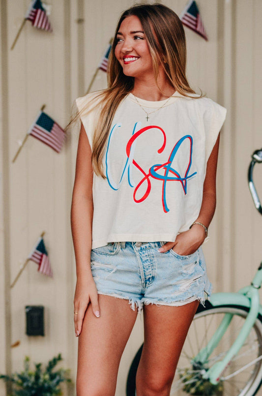 USA Muscle Ivory Tee