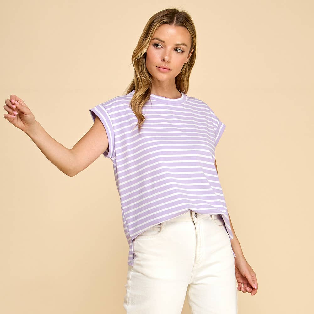 Striped Cap Sleeve Top