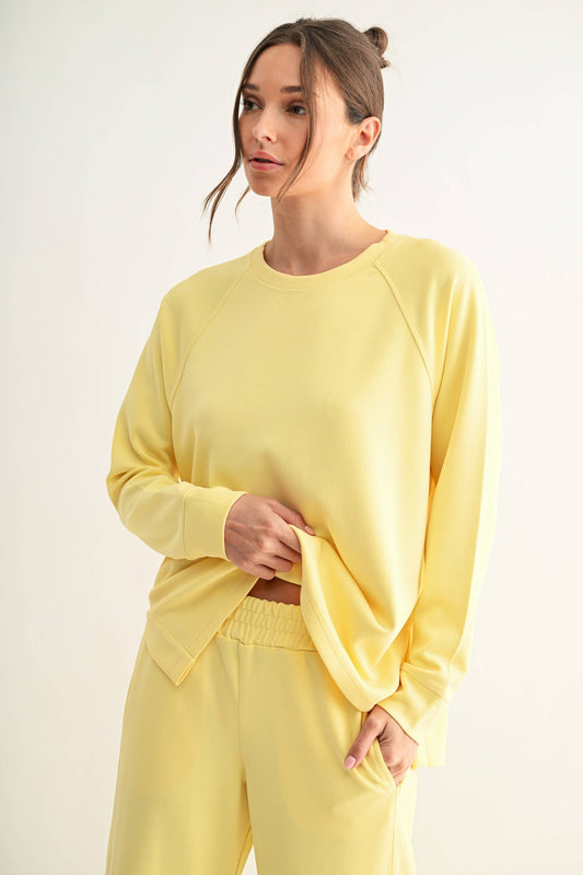Luxe Sand Wash Rib Raglan Tee