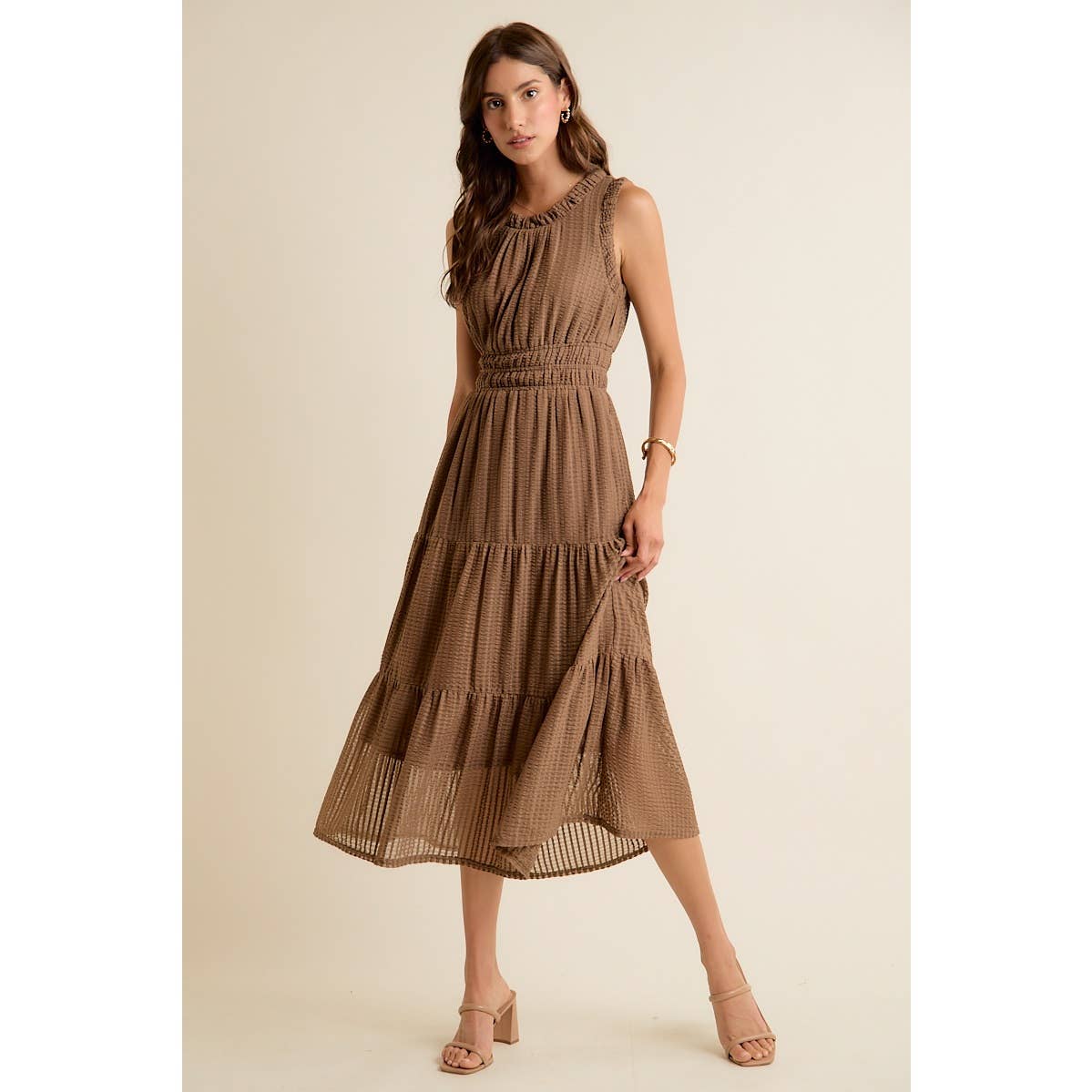 Smock Waist Midi Dress