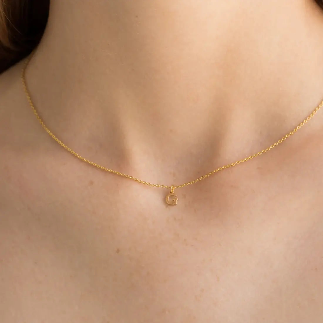 Waterproof Dainty Gold Initial Necklace