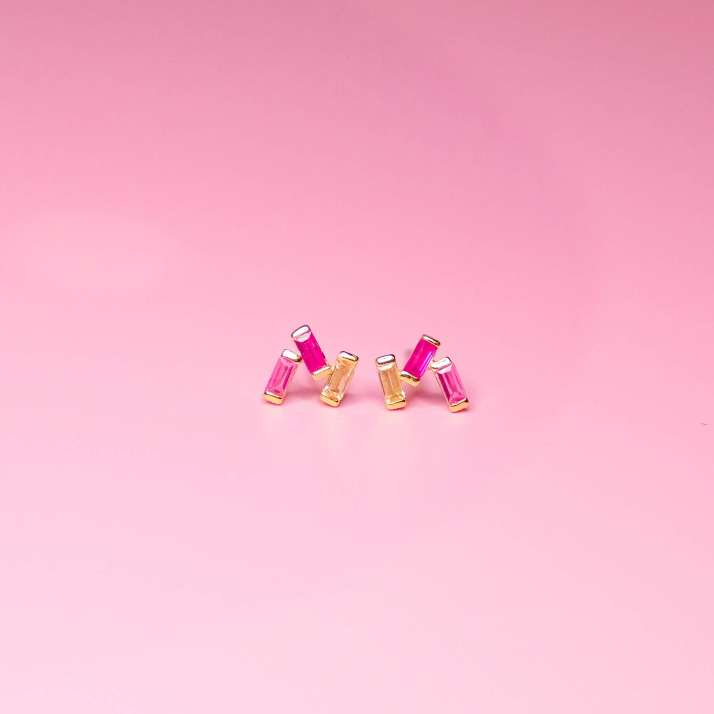 Pink Stardust Trio Earrings