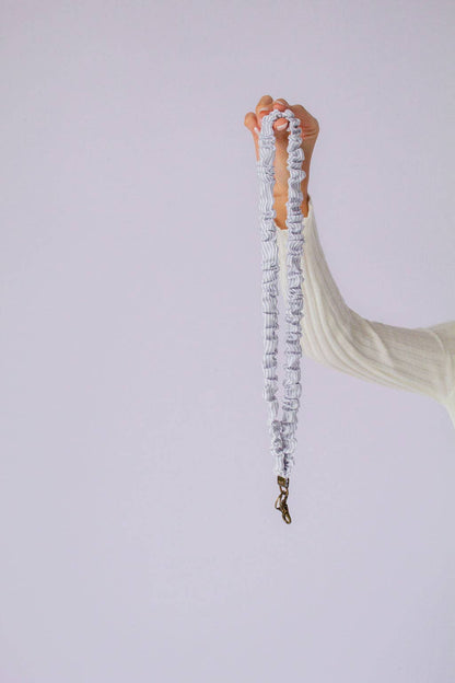 Gray Striped Lanyard